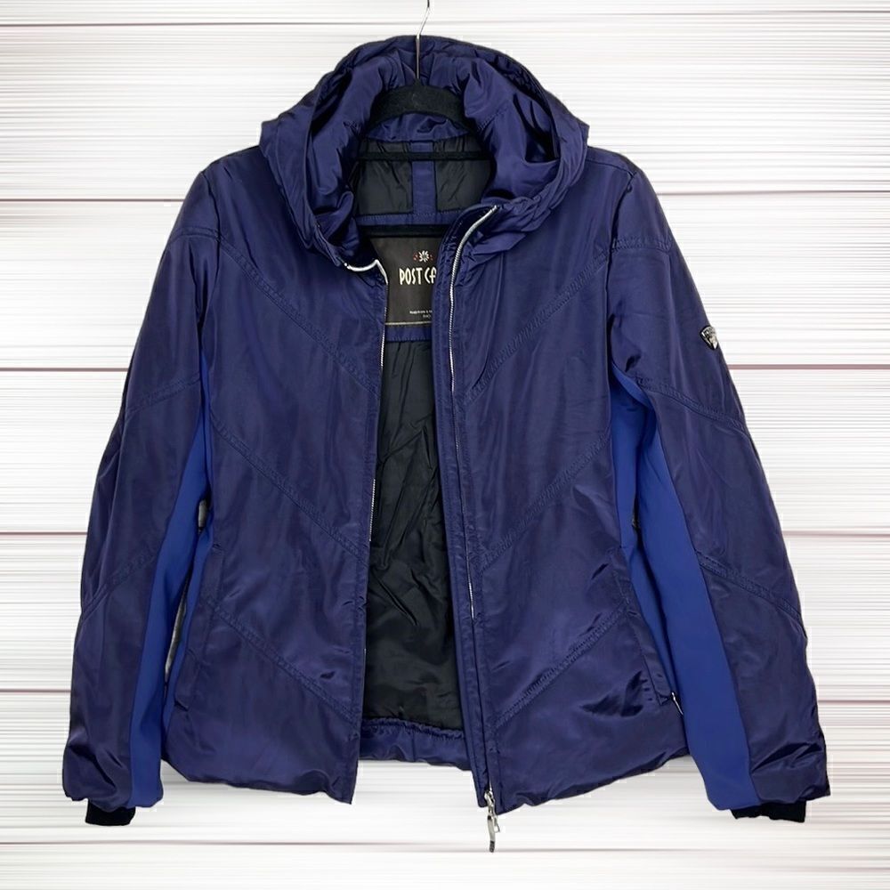 POSTCARD Italy Ski Winter Snow Blue Jacket with Hood size US 6